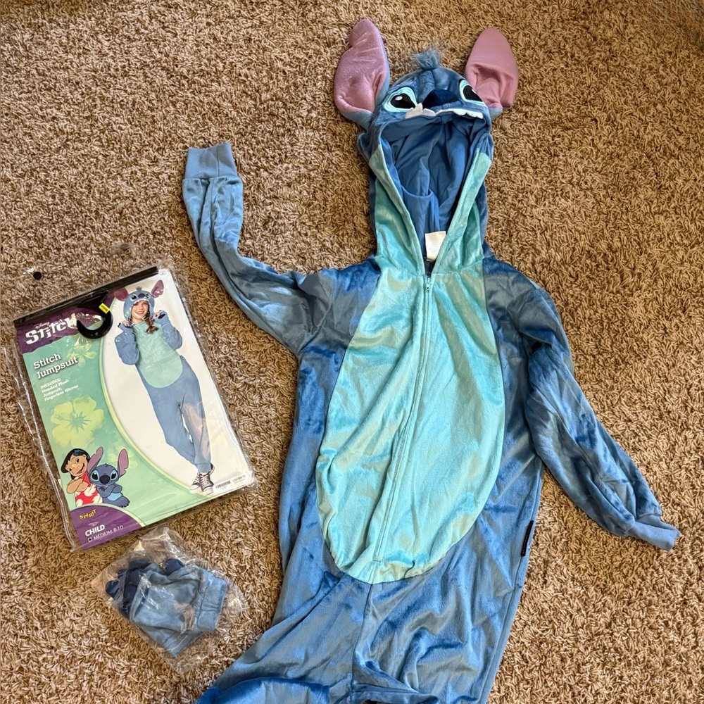 Disney Stitch Jumpsuit Costume - Child Medium - EUC